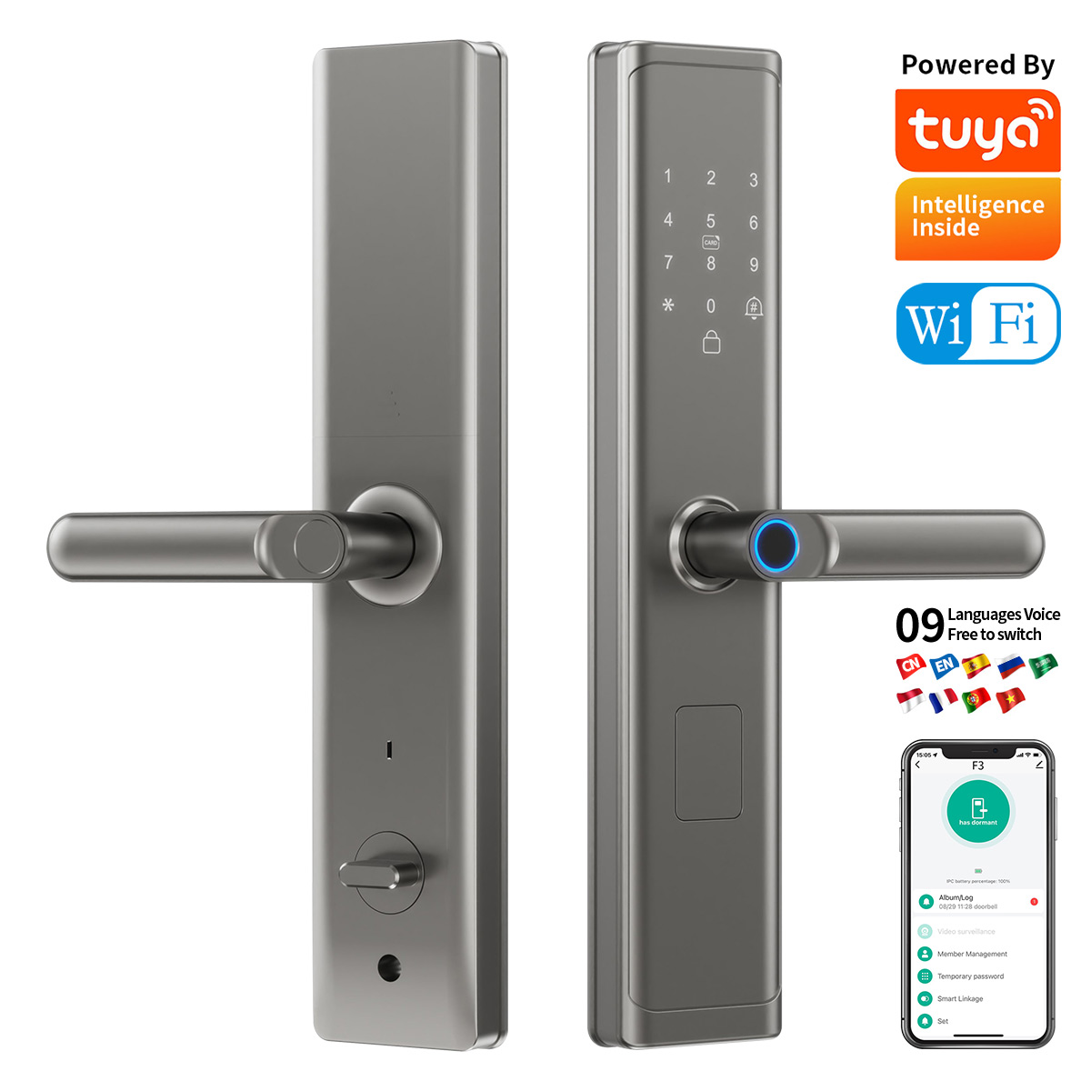 Smart Home Room - Tuya Wifi TTlock App Vingerafdruk Slim