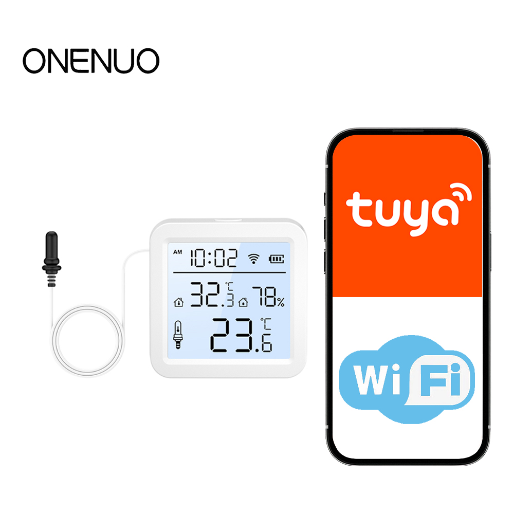 Smart Home Room - WiFi-vochtigheidstemperatuursensor met externe sonde Binnen/buiten Tuya